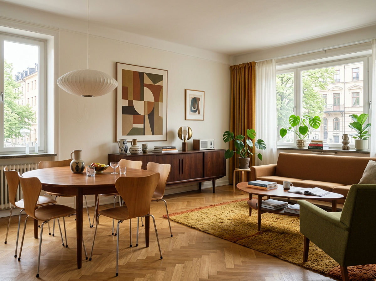 Wnętrze w stylu Mid-century modern
